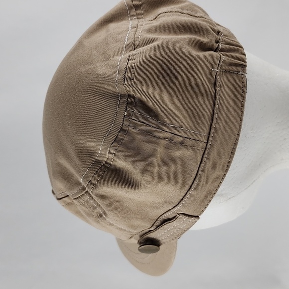 Tan Women's Army Fatigue Cap 100% Cotton Elasticized Band One Size Fits All - Picture 5 of 14